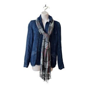 Pierre Cardin FINE MUFFLER Classic Black Red White Plaid Scarf